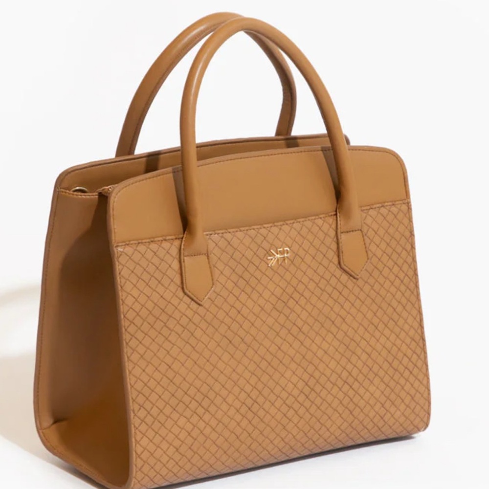 Freshly Picked Tan Satchel with Textured Design - BRAND New with tags